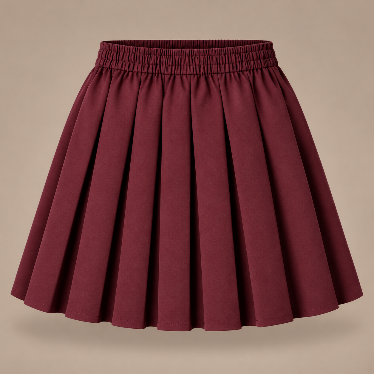 Girls Plain Pull-On Box Pleated School Skirt | 7 Colours