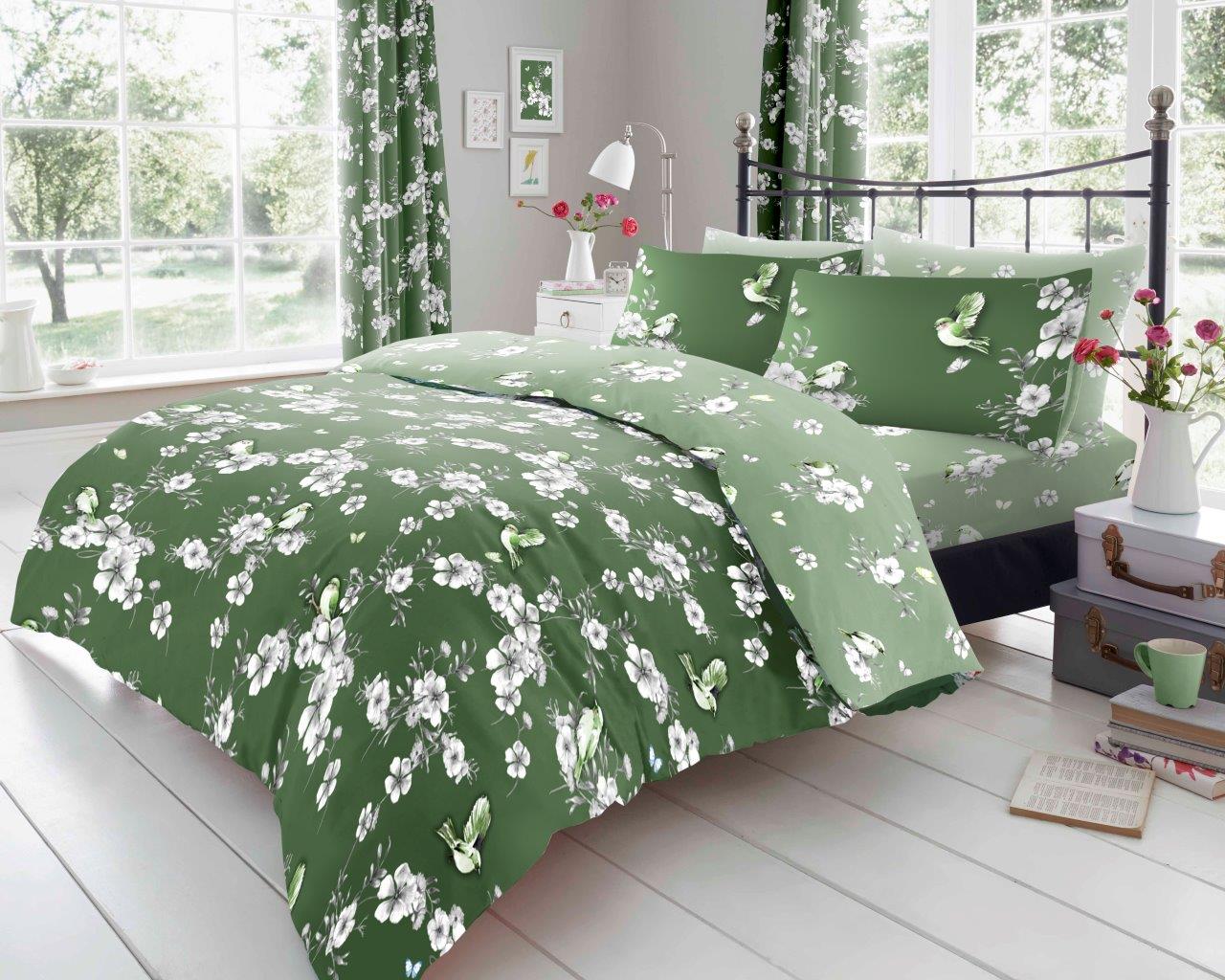 Birdie Blossom Printed Duvet Cover Set | 5 Colours