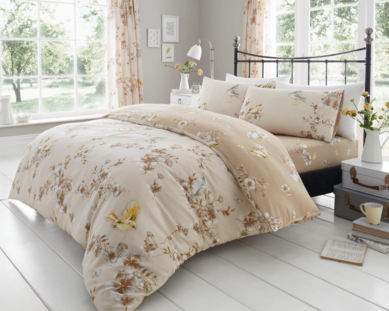 Birdie Blossom Printed Duvet Cover Set | 5 Colours