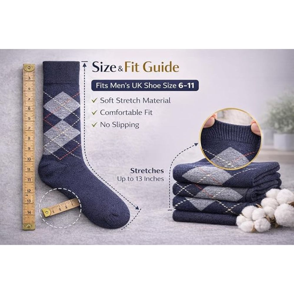 Argyle Men’s Diabetic Socks | Size 6 - 11