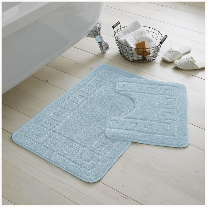 Greek Non-Slip Bath Mat Set | 23 Colours Available