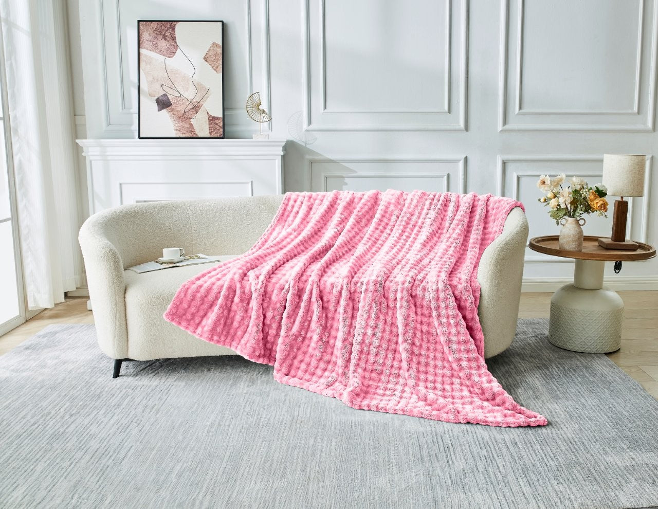 Bubble Jacquard Fleece Throws | 6 Colours