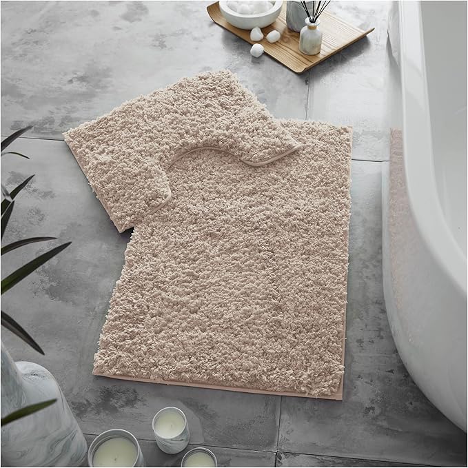 Zero Twist Non Slip Bath Mat Set | 12 Colours Available