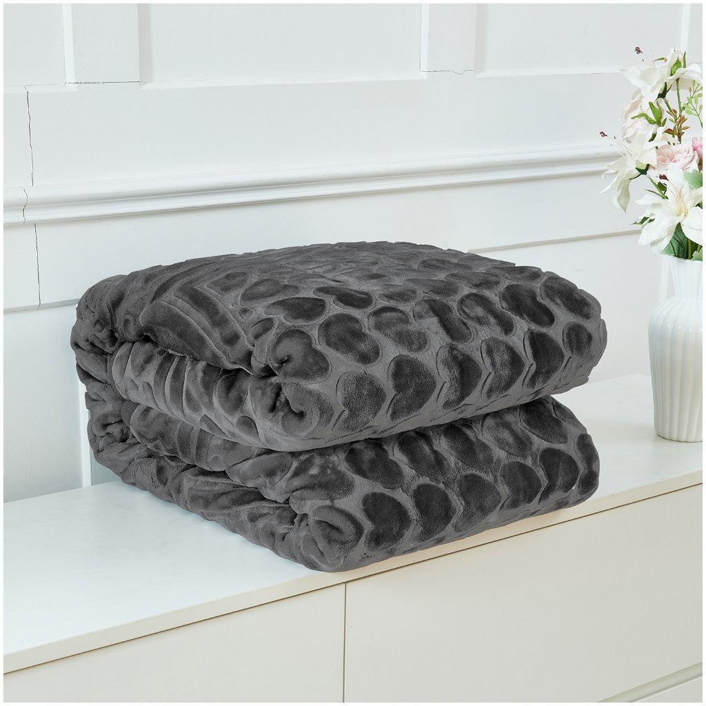 Blossom Heart Heavy Blanket | 200CM x 240CM | Charcoal