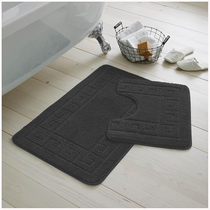 Greek Non-Slip Bath Mat Set | 23 Colours Available