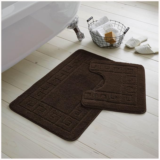 Greek Non-Slip Bath Mat Set | 23 Colours Available