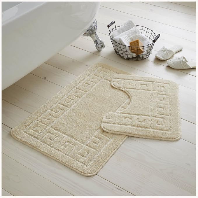 Greek Non-Slip Bath Mat Set | 23 Colours Available
