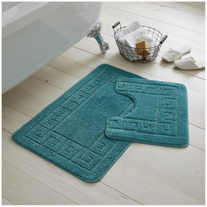 Greek Non-Slip Bath Mat Set | 23 Colours Available
