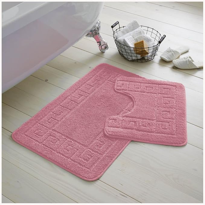Greek Non-Slip Bath Mat Set | 23 Colours Available