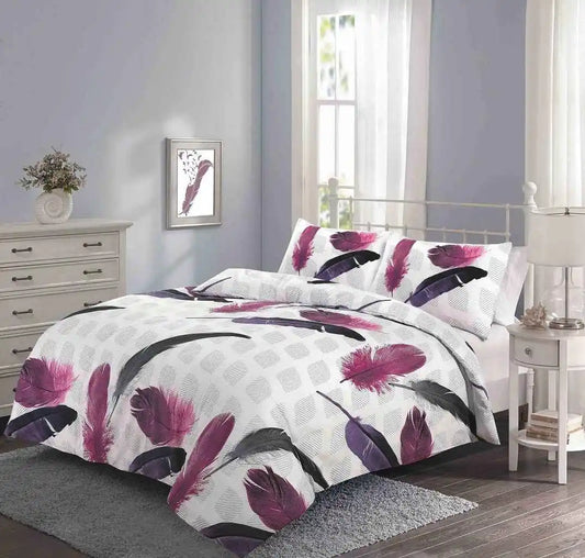 feather printed duvet cover set