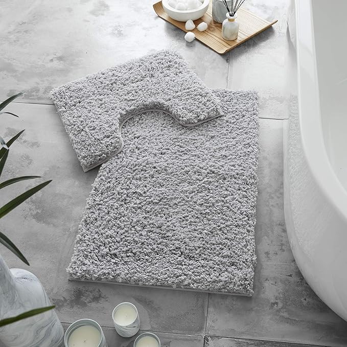 Zero Twist Non Slip Bath Mat Set | 12 Colours Available