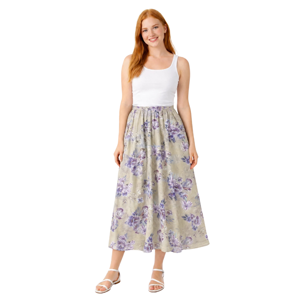 Lilac Breeze Floral Summer Skirt