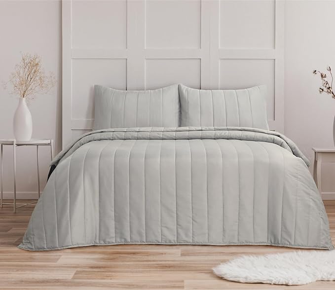 Quilted Bedspreads with 2 Pillowcases | 5 Colours