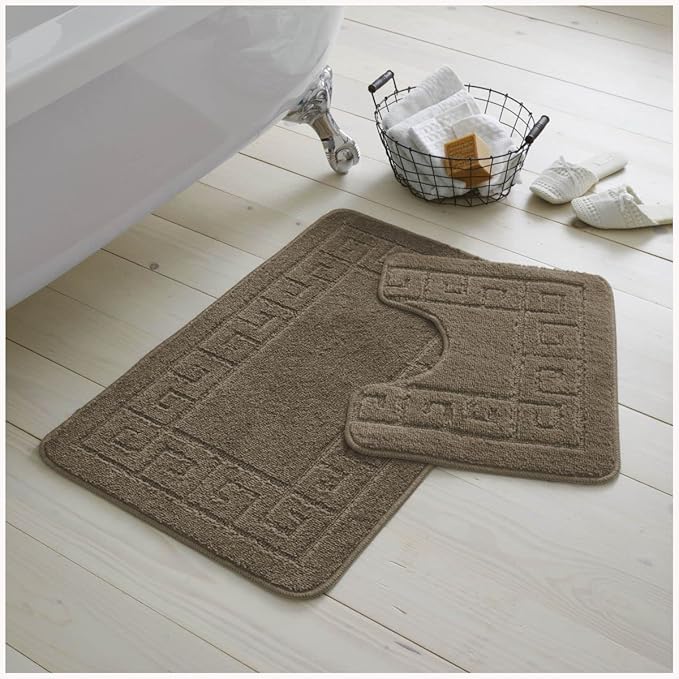 Greek Non-Slip Bath Mat Set | 23 Colours Available