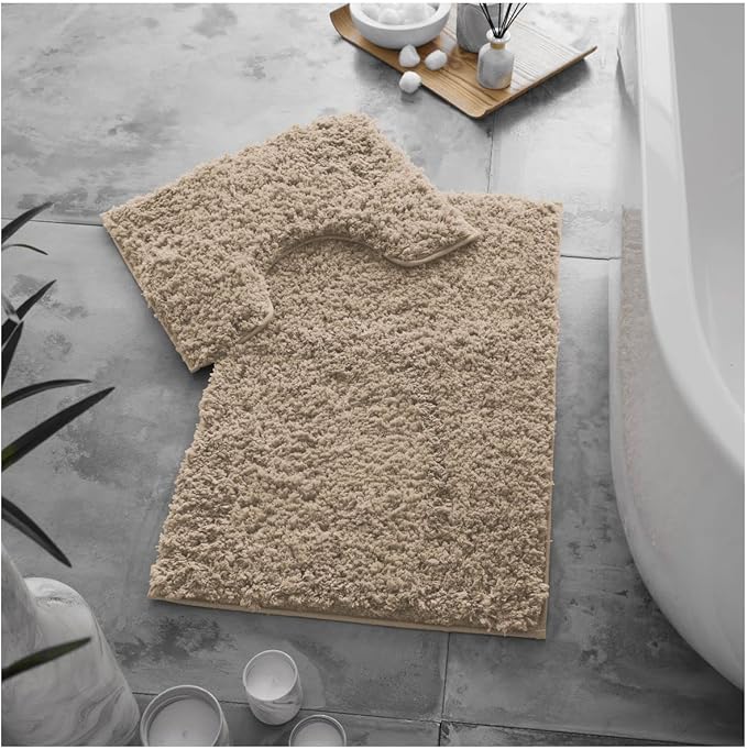 Zero Twist Non Slip Bath Mat Set | 12 Colours Available
