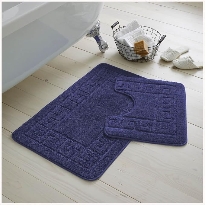 Greek Non-Slip Bath Mat Set | 23 Colours Available