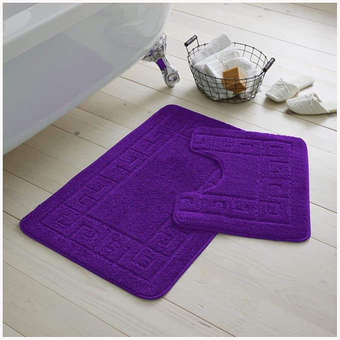 Greek Non-Slip Bath Mat Set | 23 Colours Available