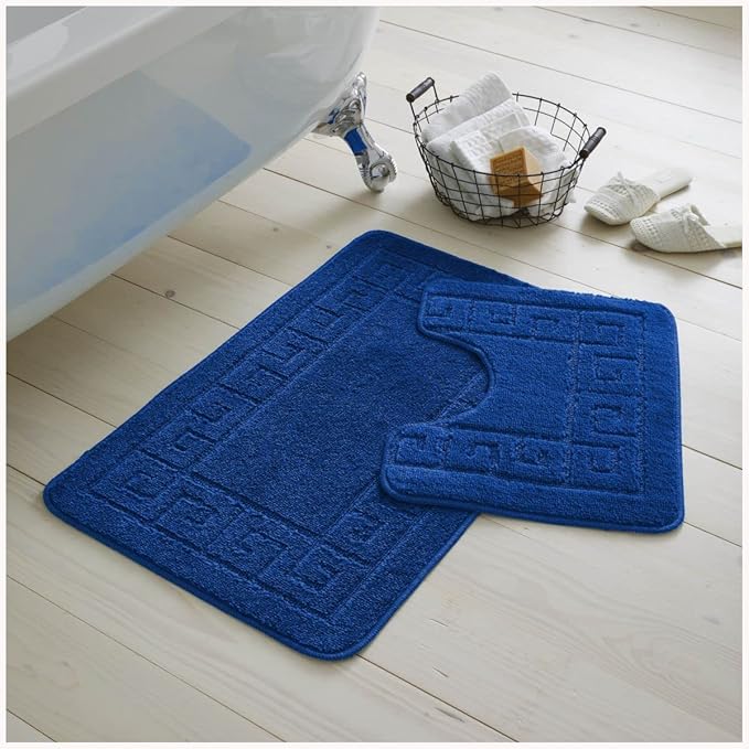 Greek Non-Slip Bath Mat Set | 23 Colours Available