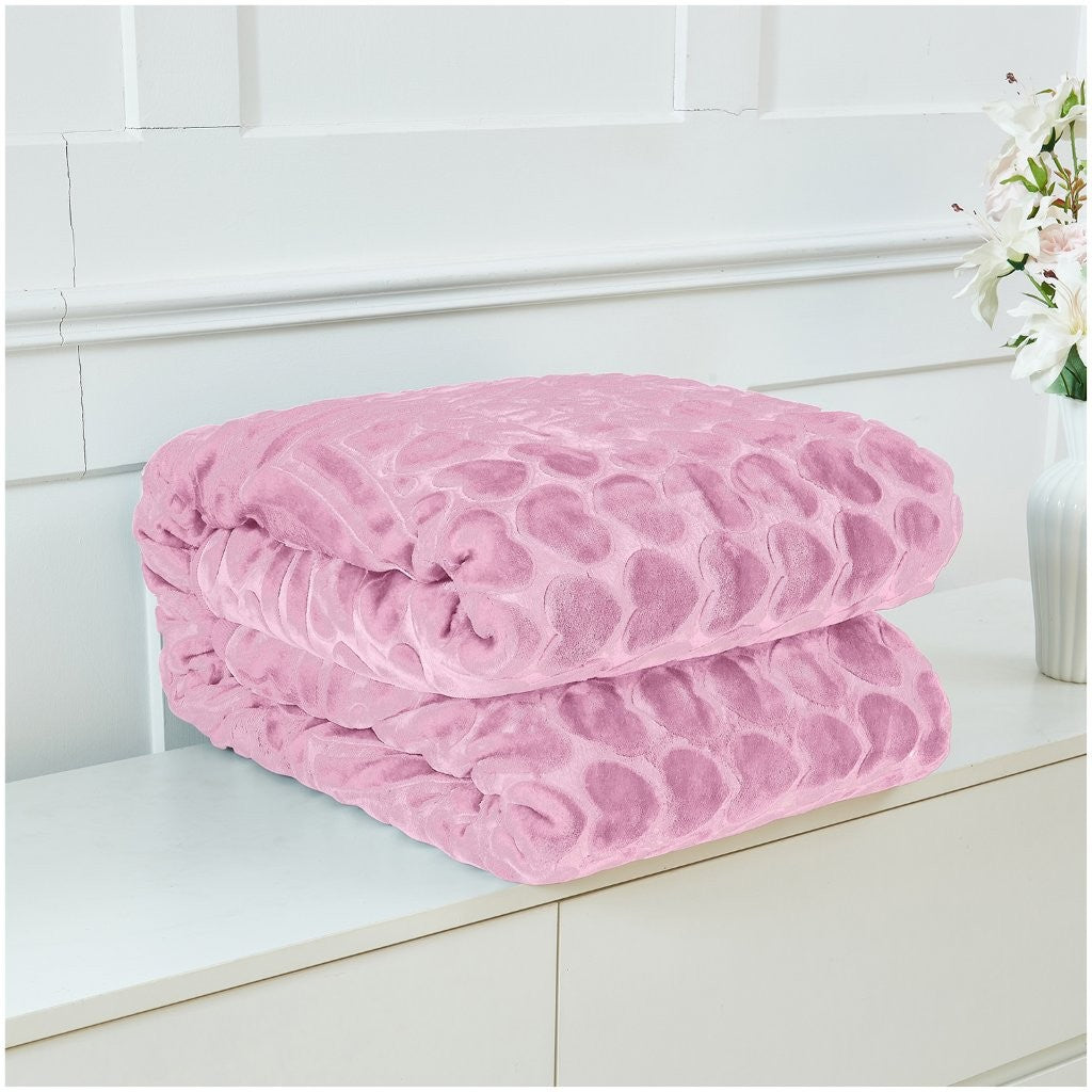 Blossom Heart Heavy Blanket | 200CM x 240CM | Blush Pink