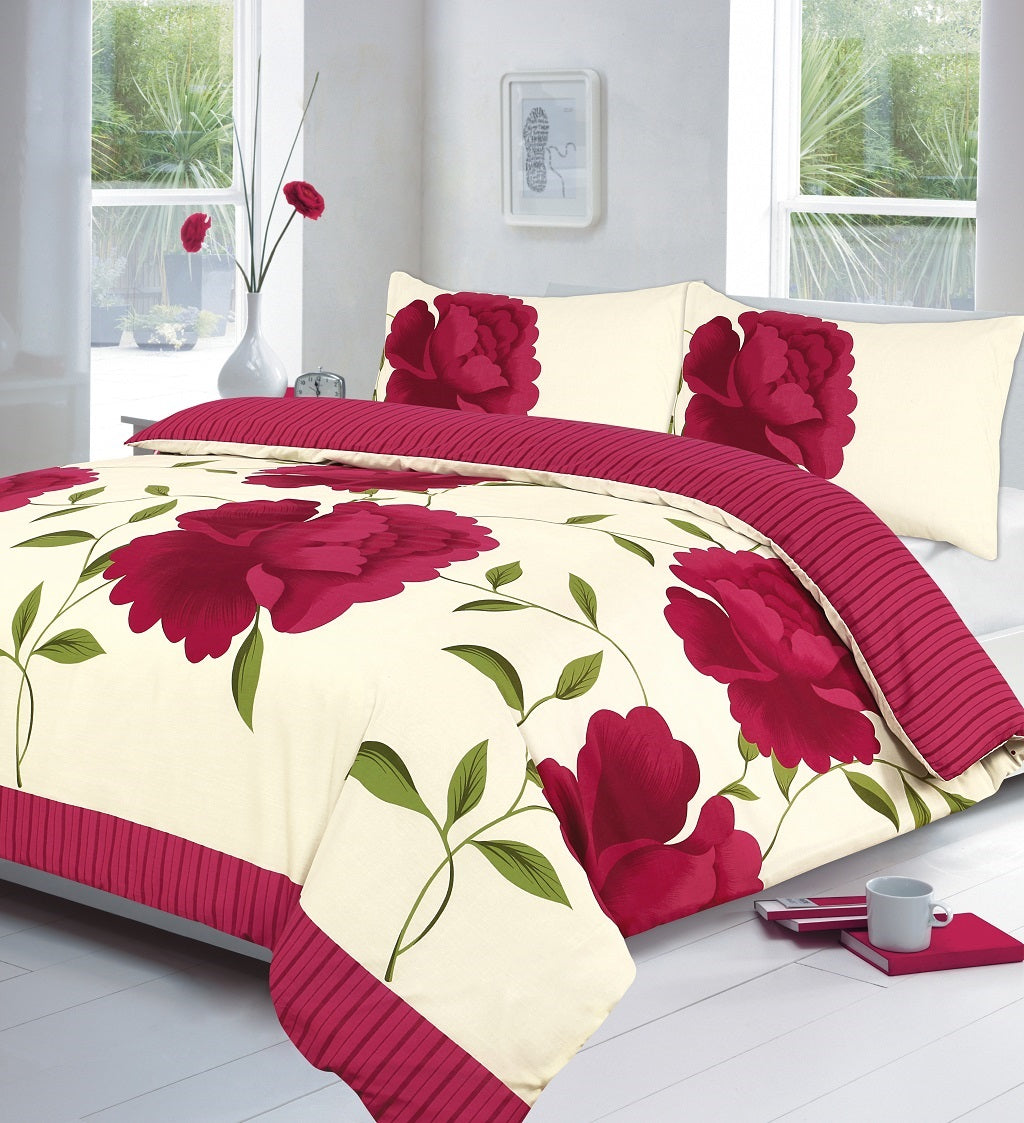 Rosaleen printed duvet set fuchsia