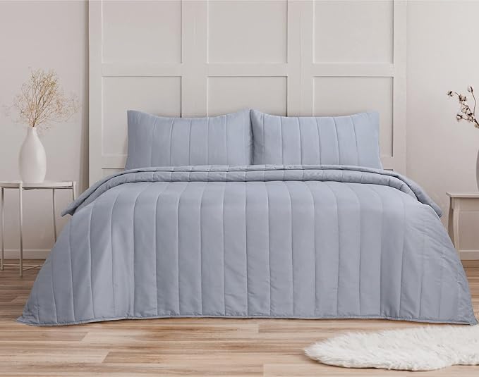 Quilted Bedspreads with 2 Pillowcases | 5 Colours
