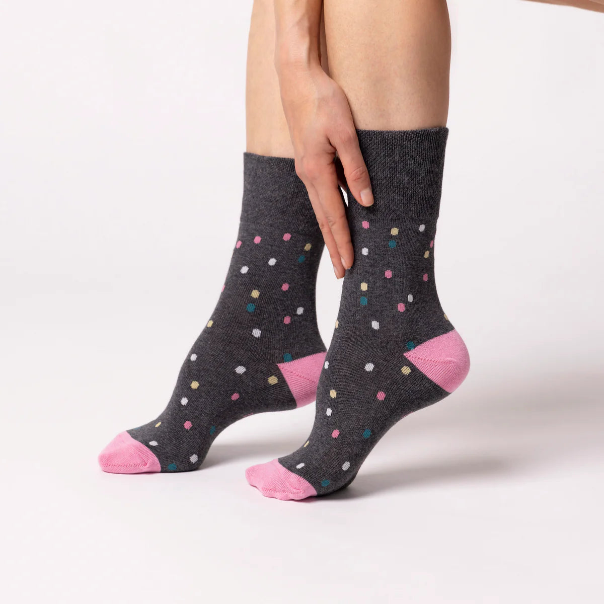 Women Speckled Gentle Grip Cotton Rich Socks