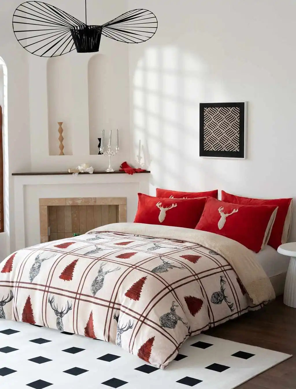 stag teddy printed duvet cover set