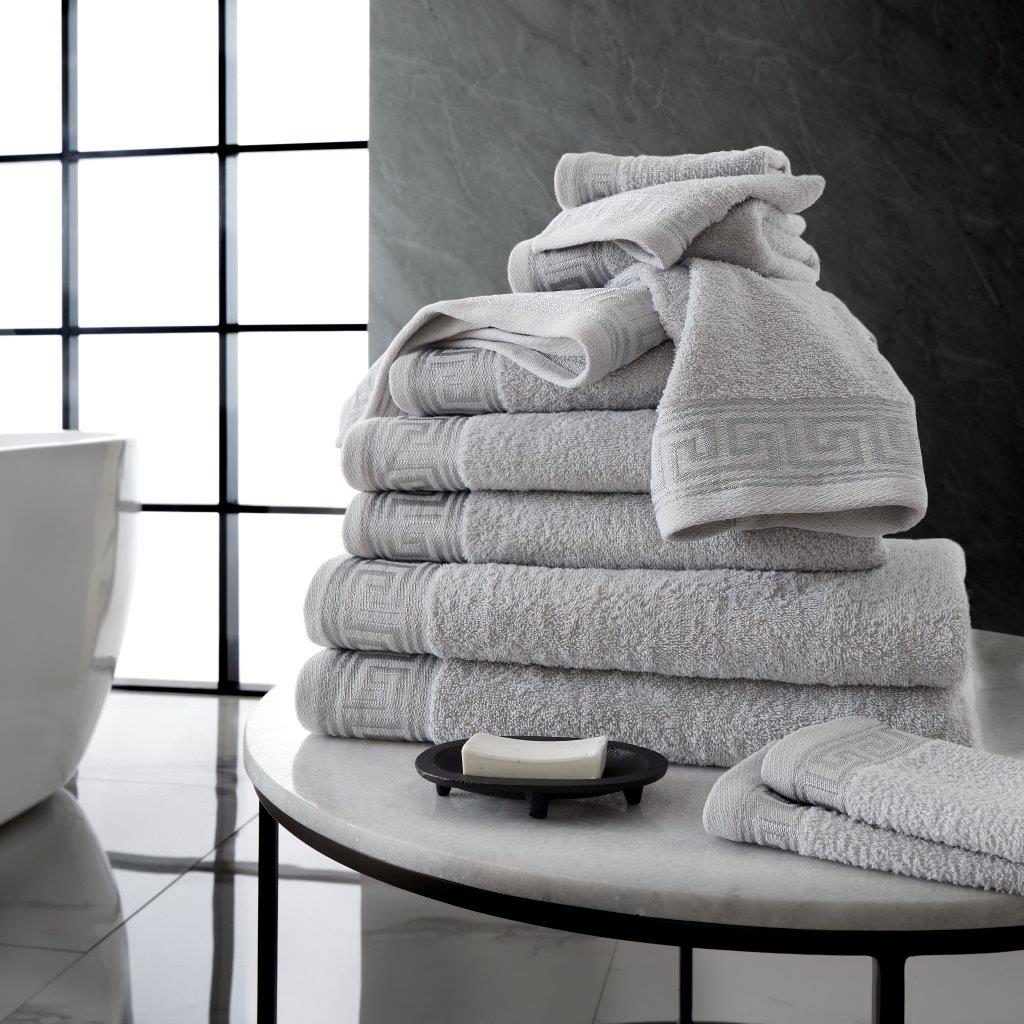 8 Pieces Greek Embroided Towel Bale Set | 7 Colours | 500 GSM
