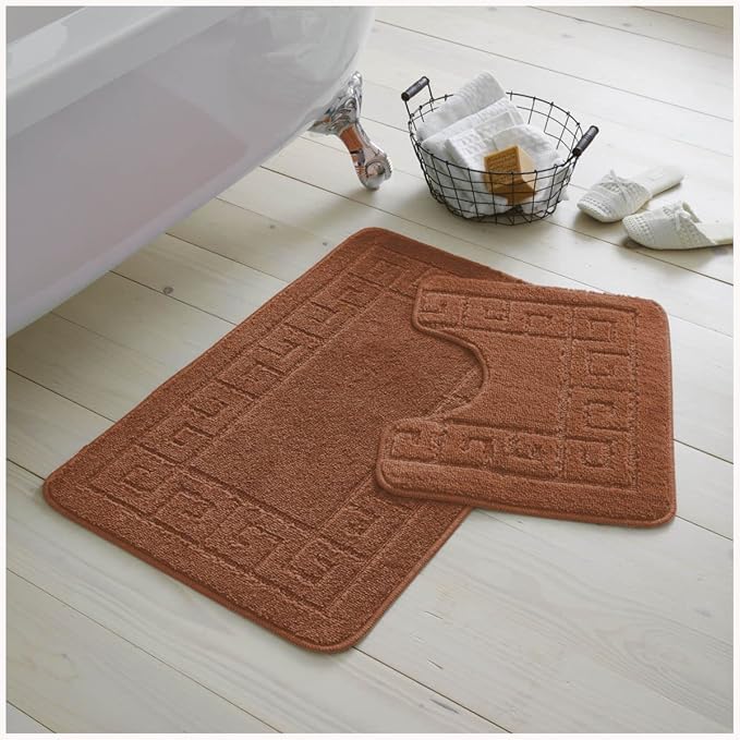 Greek Non-Slip Bath Mat Set | 23 Colours Available