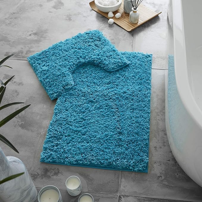 Zero Twist Non Slip Bath Mat Set | 12 Colours Available