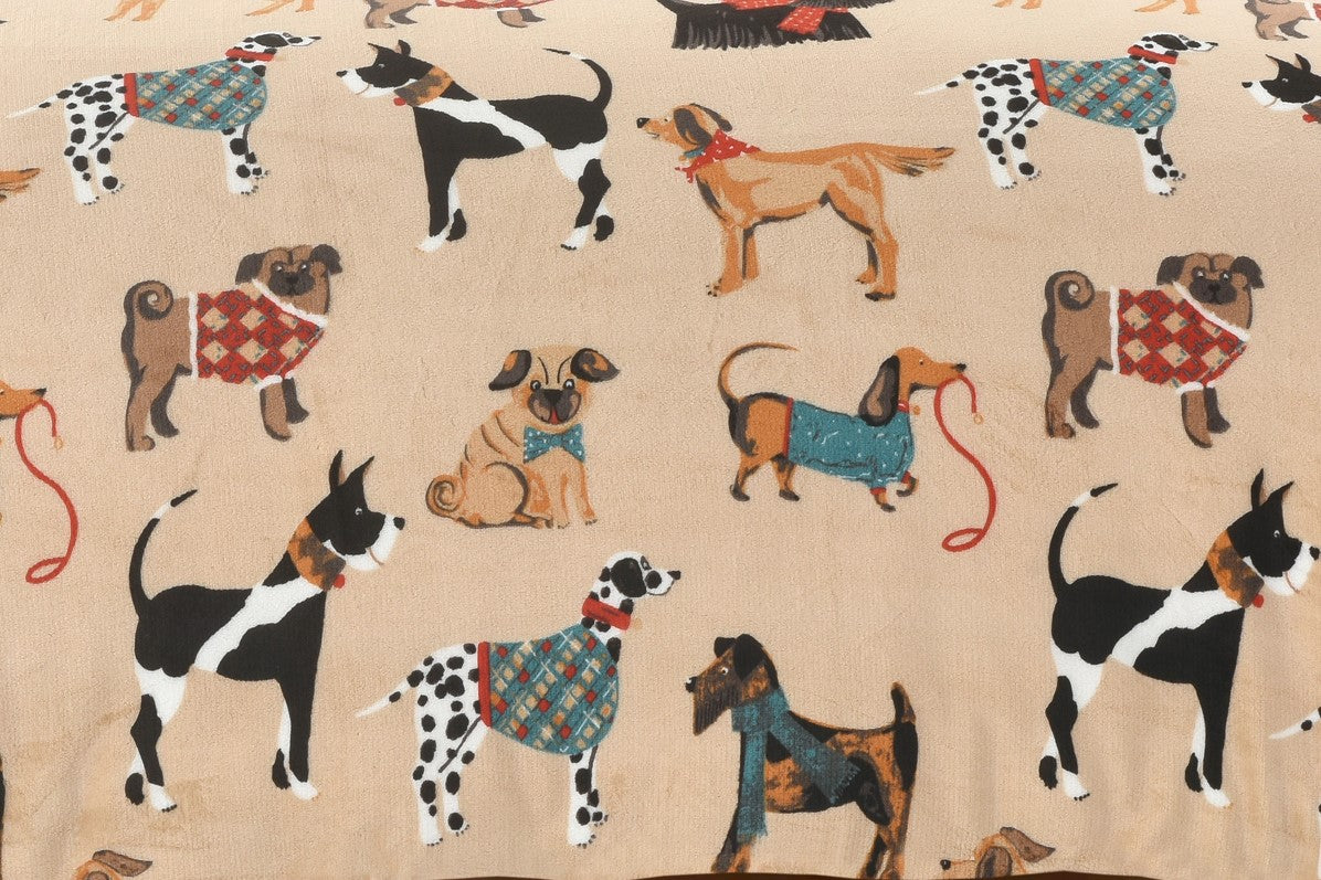 Dogs Teddy Fleece Duvet Cover Set
