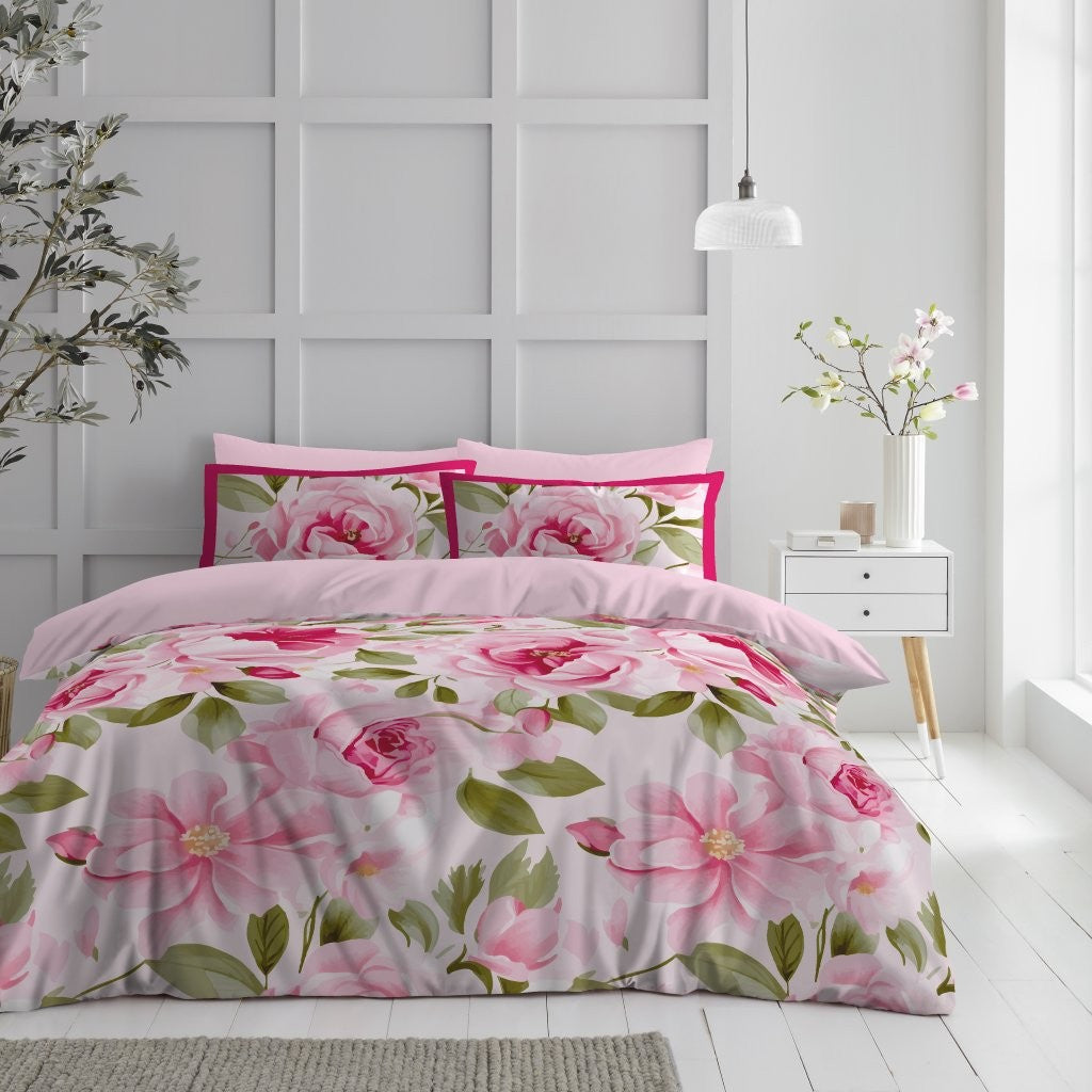 Vivi Pink Printed Duvet Cover Set