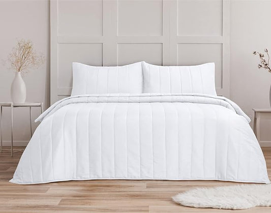 Quilted Bedspreads with 2 Pillowcases | 5 Colours