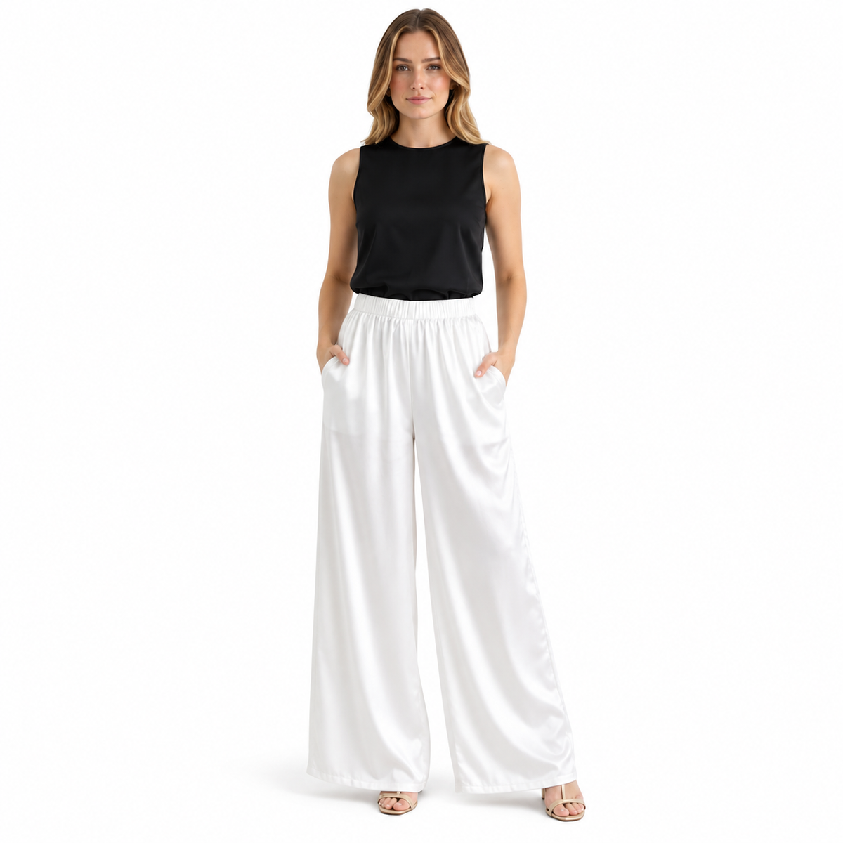 Satin Palazzo Trousers | 4 Colours