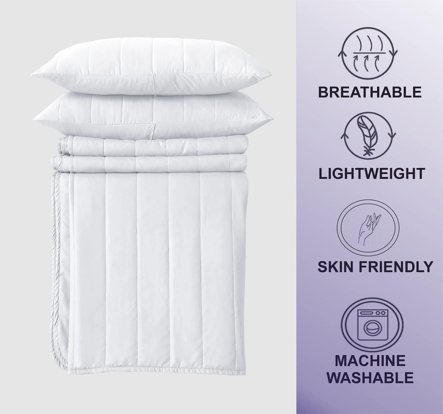 Quilted Bedspreads with 2 Pillowcases | 5 Colours