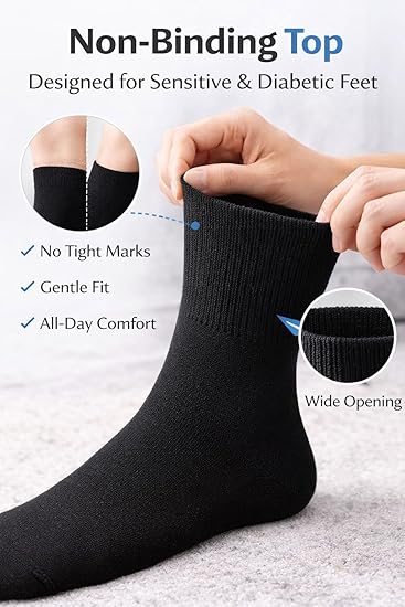Black Women’s Diabetic Socks | Size 4 - 7