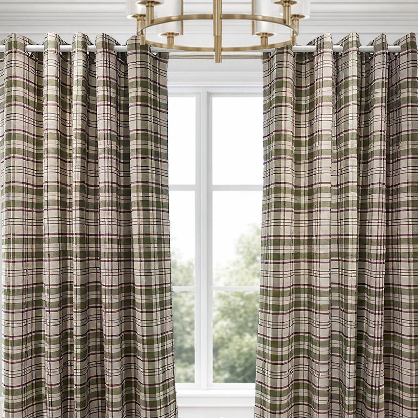 Woven Check Blackout Curtains | 2 Colours
