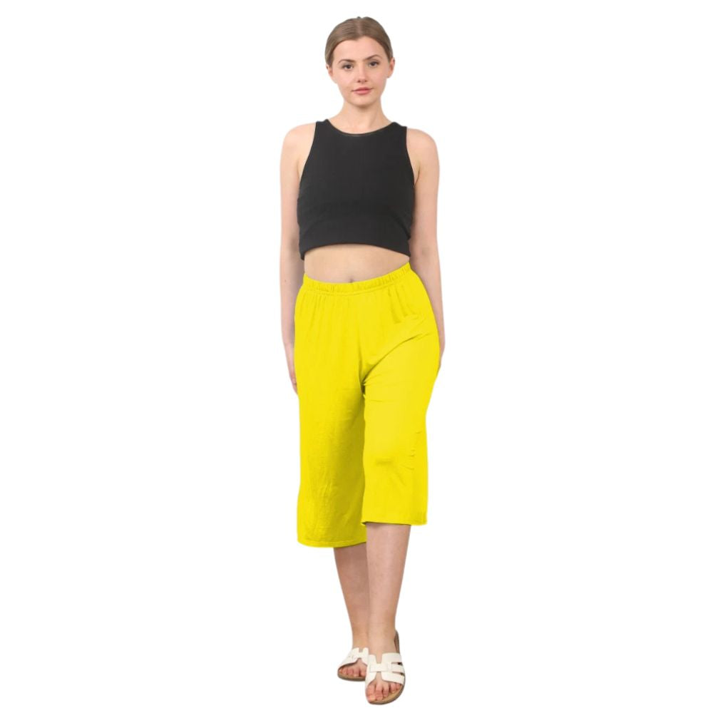 Plain Elastic Waist Culottes Cropped Shorts | 11 Colours
