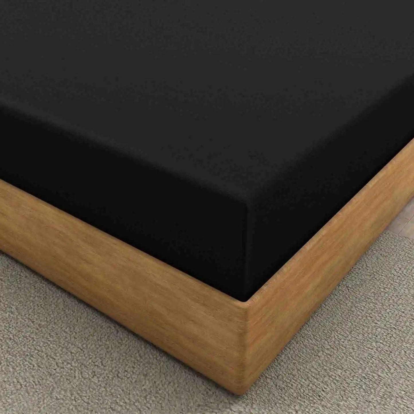 black fitted linen sheets