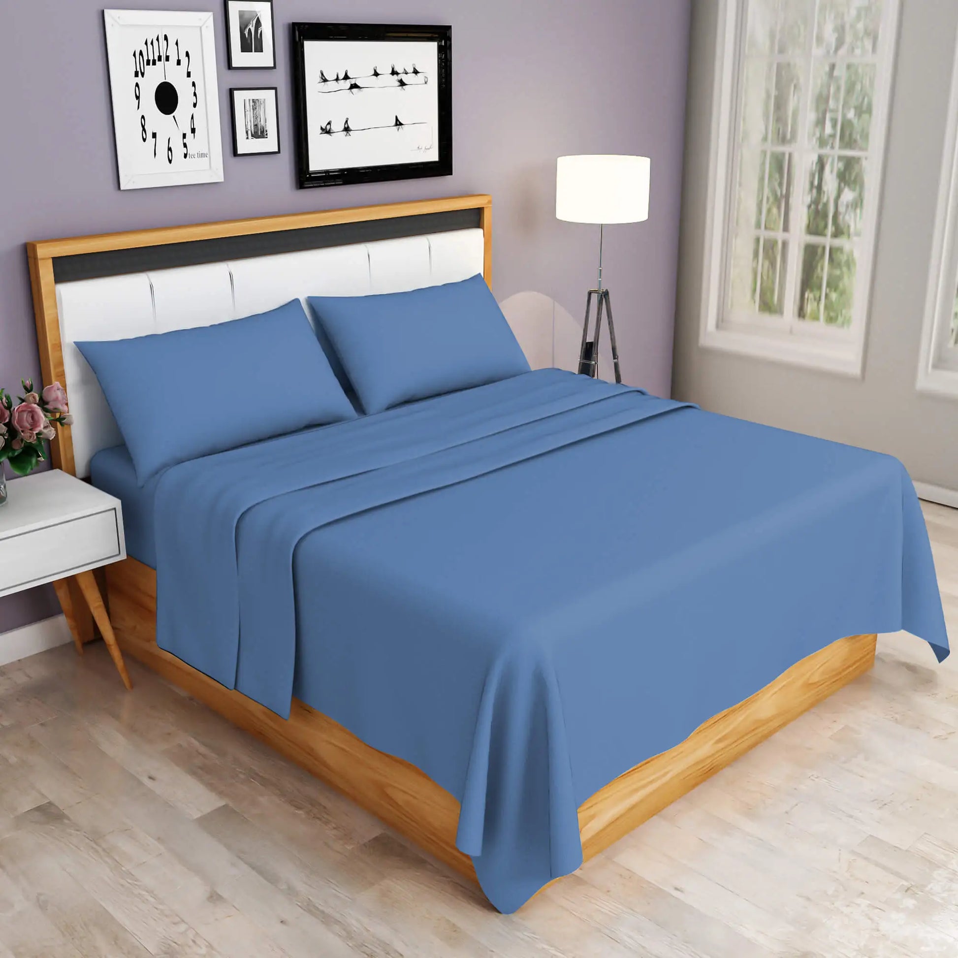 mid blue flat sheet