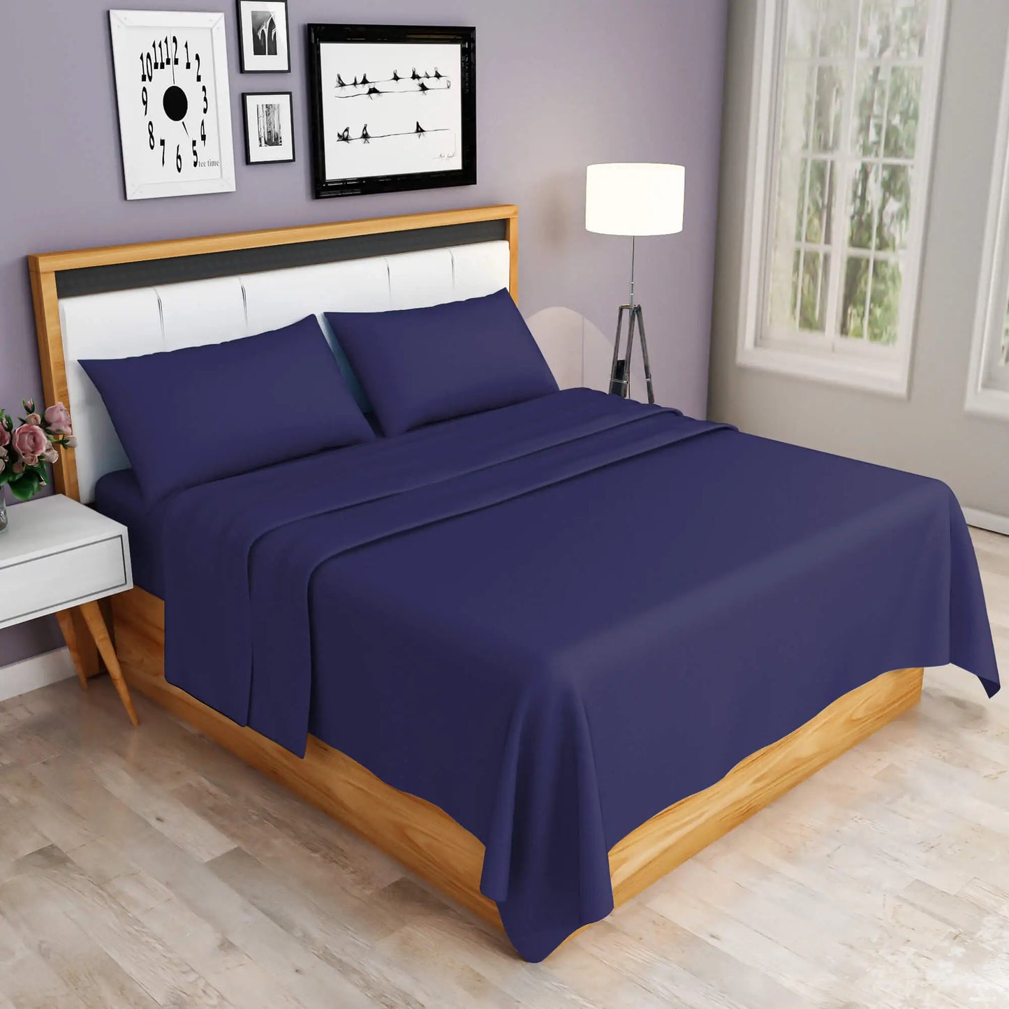 navy flat sheet