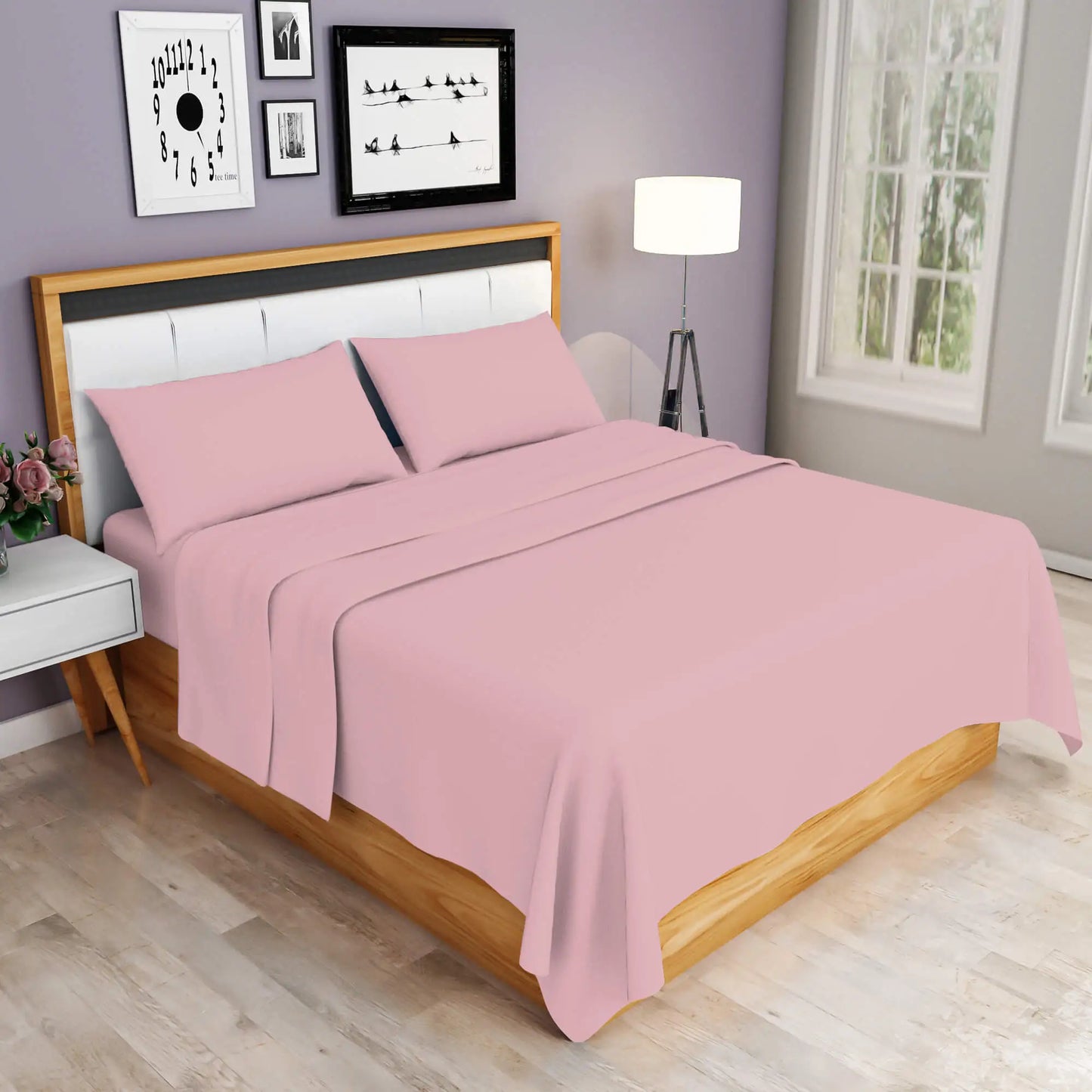 pink easy iron sheets set