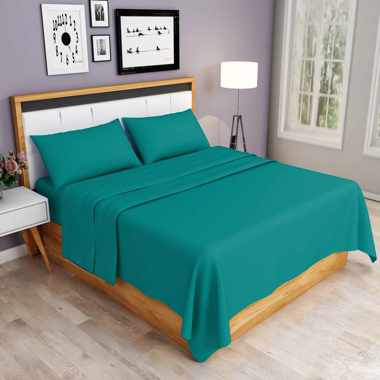 teal easy iron sheets set