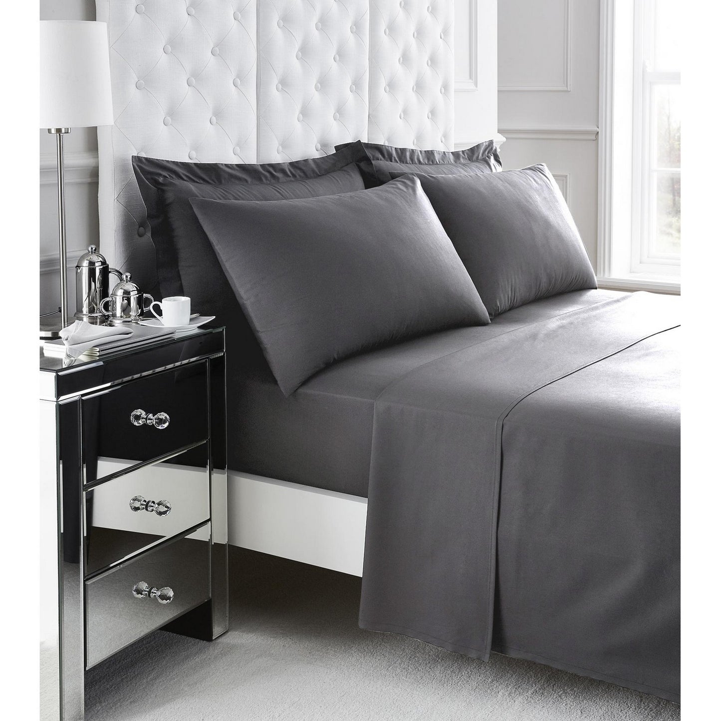 grey fitted sheets 200 thread