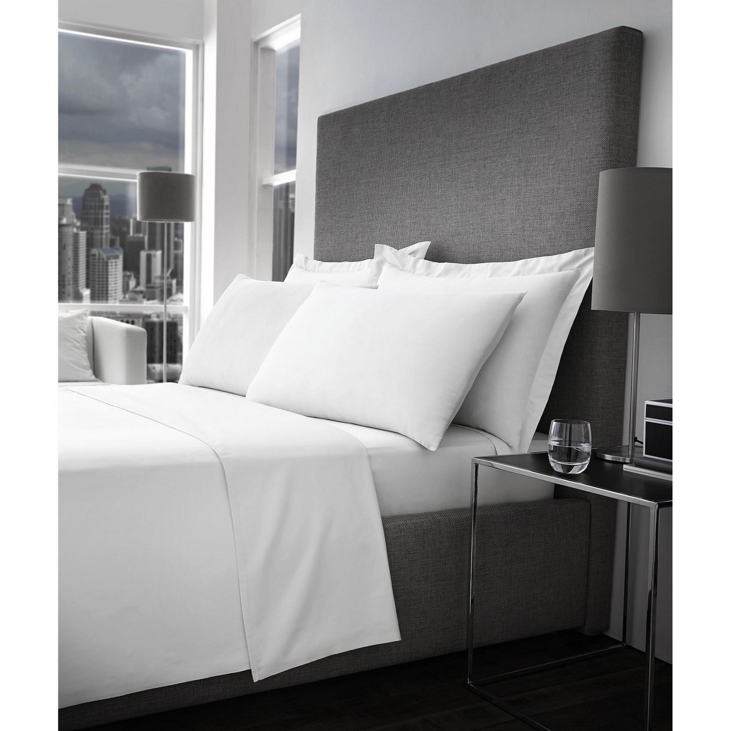 white 400tc cotton fitted sheet