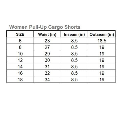 Ladies Cargo Shorts Pull On Turned Hem | 9 Colours