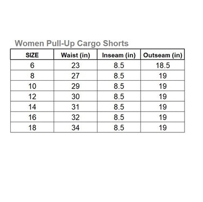 Ladies Cargo Shorts Pull On Turned Hem | 9 Colours