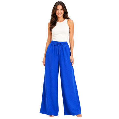 Linen Wide Leg Palazzo Trousers | 4 Colours