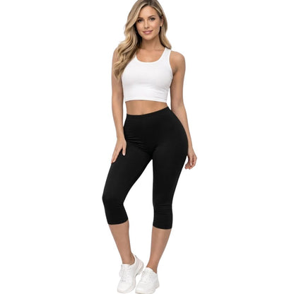 Stretchy 3/4 Capri Leggings | 7 Colours