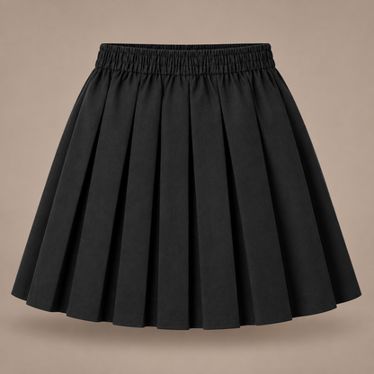 Girls Plain Pull-On Box Pleated School Skirt | 7 Colours